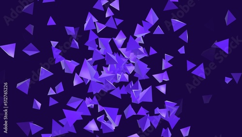 3D purple triangles abstract background