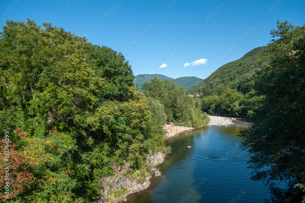 Bathing spot on the Cannobino river near Cannobio on Lake Maggiore in northern Italy