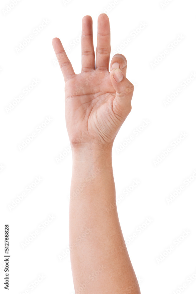 Male asian hand gestures isolated over the white background. OK Action. Male asian hand gestures isolated over the white background. OK Action.