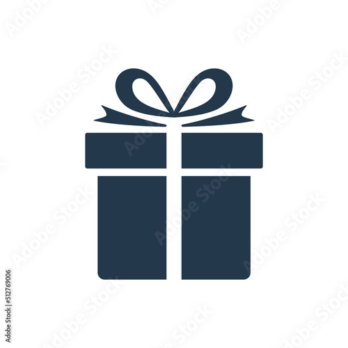 Gift silhouette. Birthday gift box shape. Christmas present symbol. Vector isolated on white.