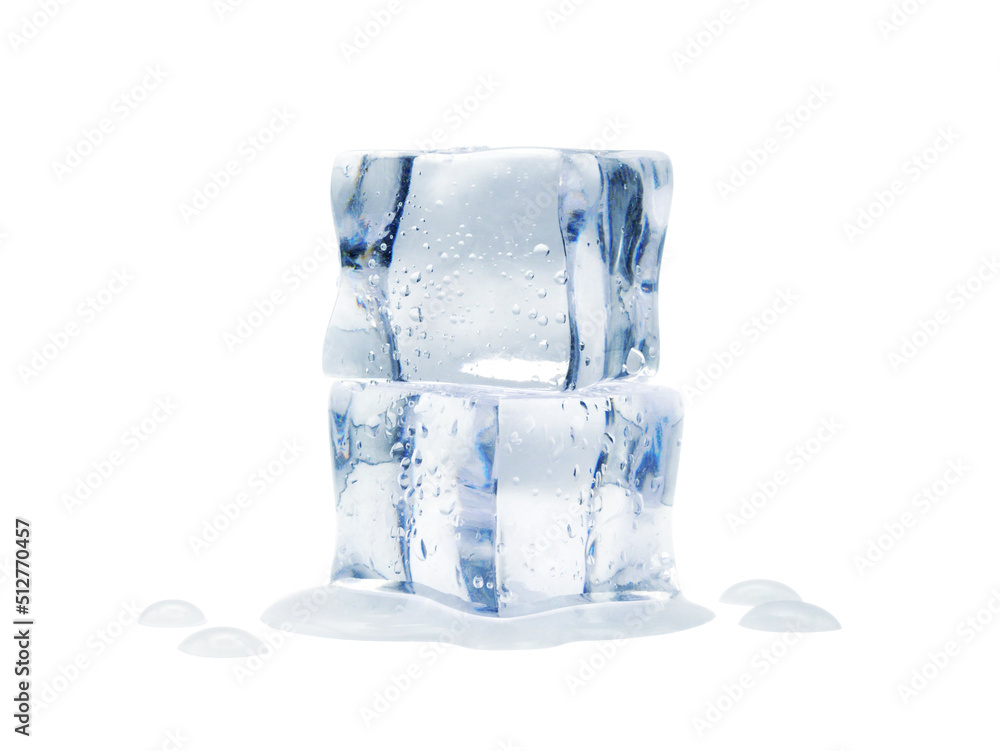 Ice cubes on white background. Crystal clear ice cubes on white background. Ice cubes on white background. Crystal clear ice cubes on white background.