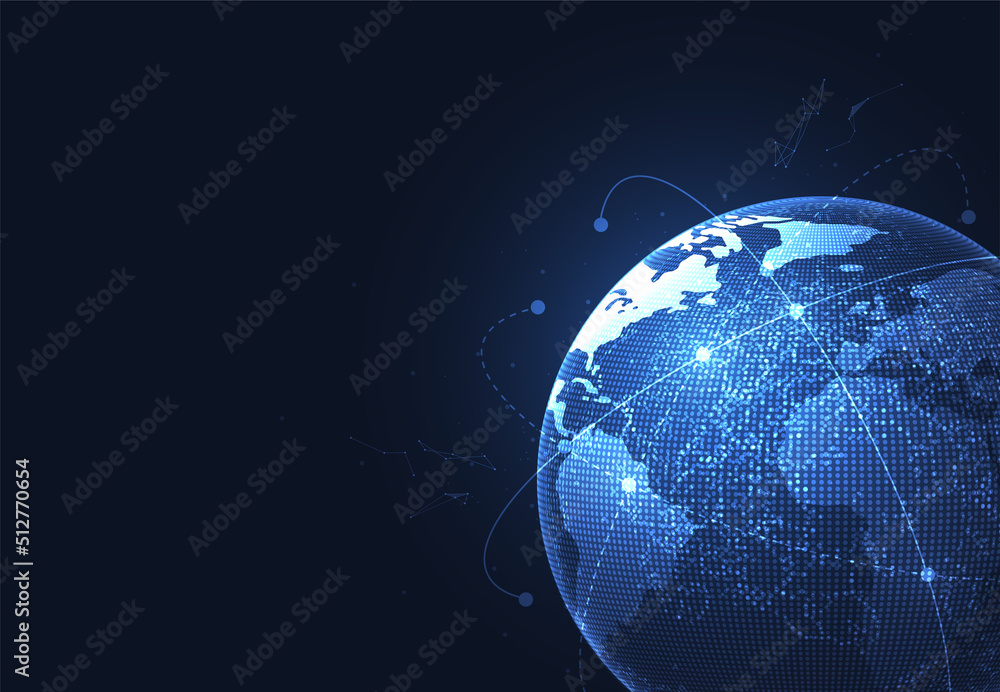 Global network connection. World map point and line composition concept of global business. Vector Illustration Global network connection. World map point and line composition concept of global business. Vector Illustration
