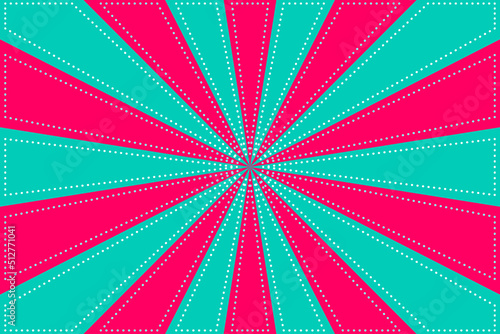 Sunburst Pattern Background. Ray radial star with back stitch style. Vector Illustration