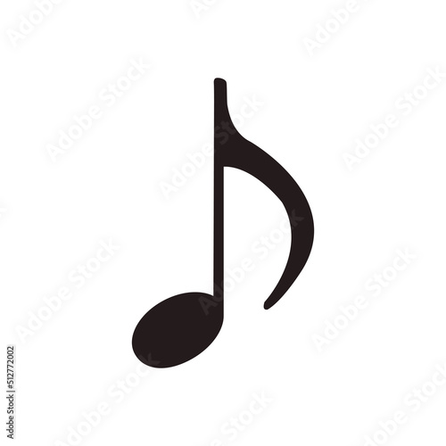 Music note vector illustration melody symbol. Musical design icon and abstract sound treble art. Song tune element composition isolated white and black graphic sign silhouette classical opera shape