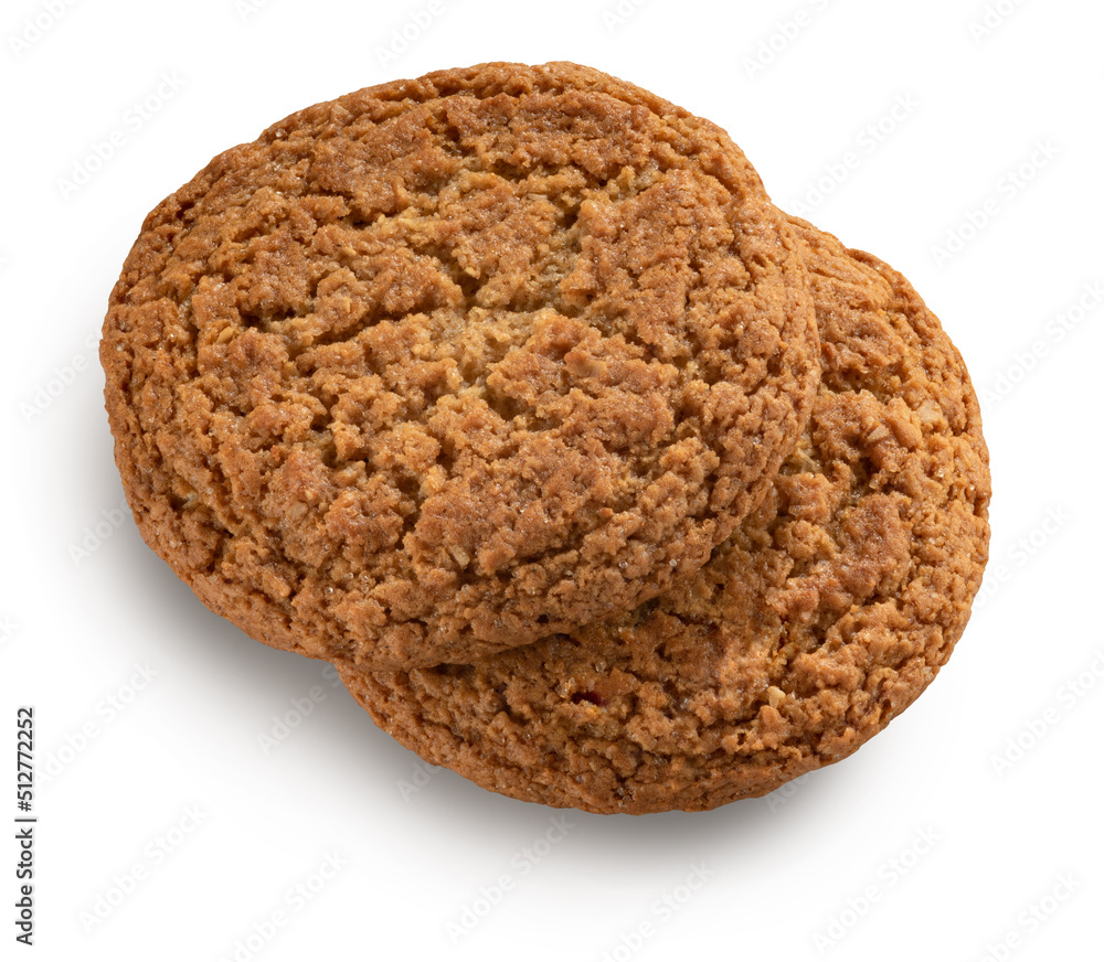 oatmeal cookies isolated on white. the entire image in sharpness. oatmeal cookies isolated on white. the entire image in sharpness.