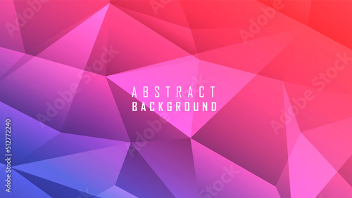 Abstract polygon effect on blue red gradient background