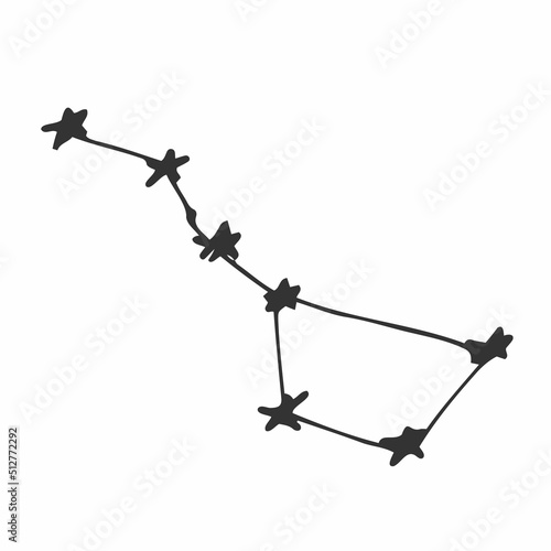 Hand drawn Big Dipper constellation. Vector illustration