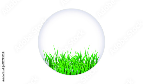 Green grass in in cut out paper style. Eco and environment design element