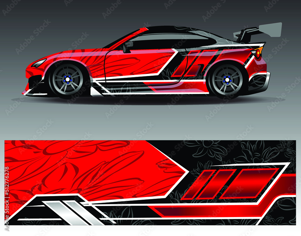 Car wrap decal graphics. Abstract eagle stripe  grunge racing and sport background for racing livery or daily use car vinyl sticker