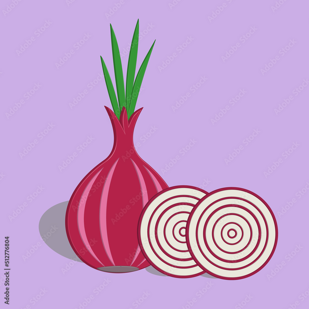 onion icon cartoon vector illustration, vegetable theme, Allium cepa.