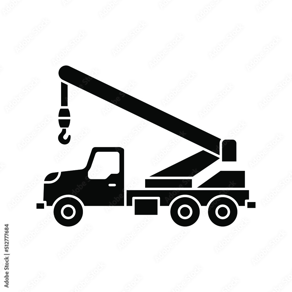 truck crane icon. vector illustration truck crane icon. vector illustration