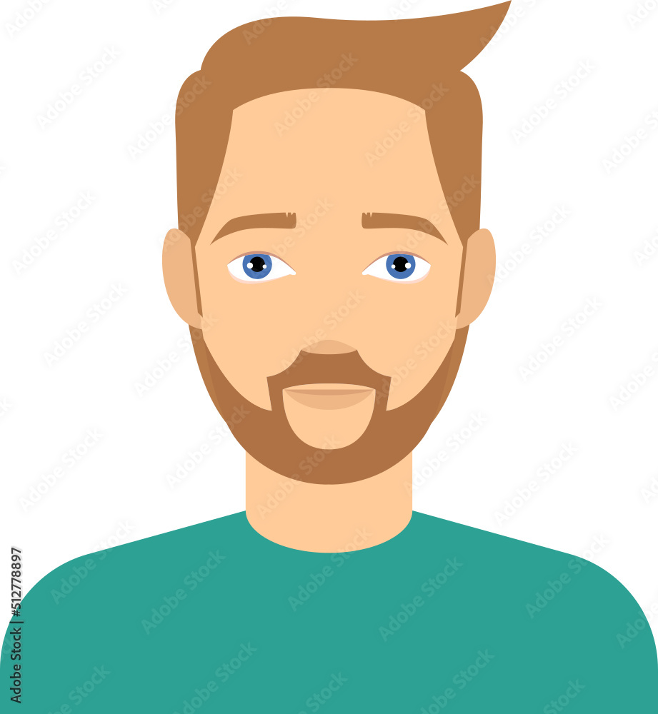 Man avatar and sportive character clipart illustration