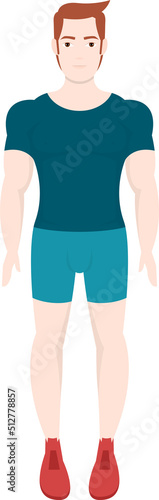 Man avatar and sportive character clipart illustration