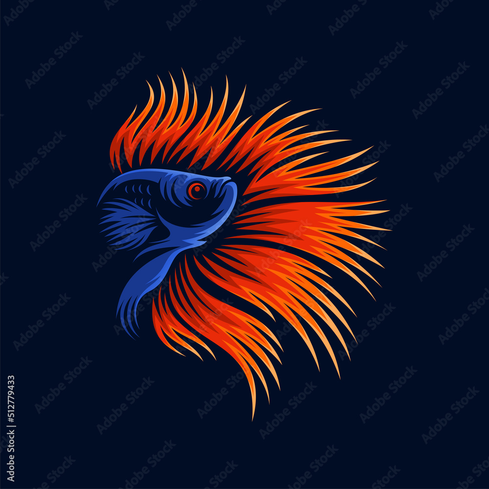 Fototapeta premium Betta Fish Logo Design Vector Template