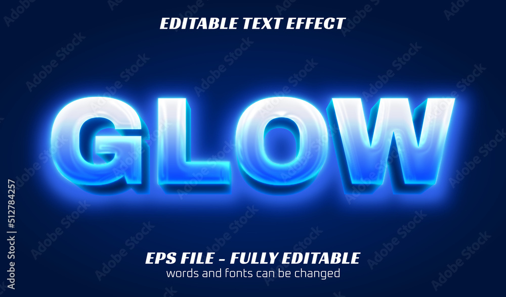 Obraz premium editable text style effect glow sign