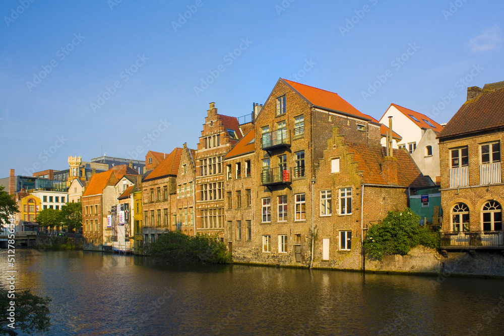 Architecture in the historical center of Ghent, Belgium