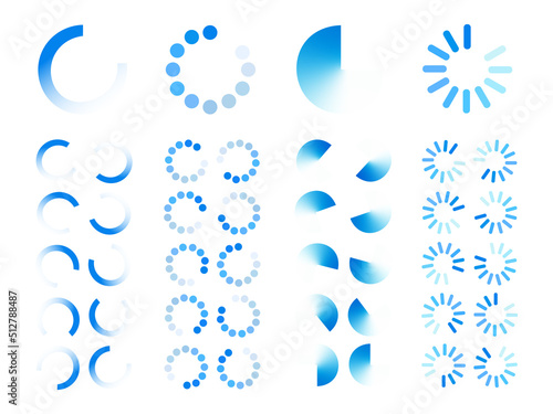 Loading icon for web design. Load symbol. Simple loader circle. Vector set. EPS10