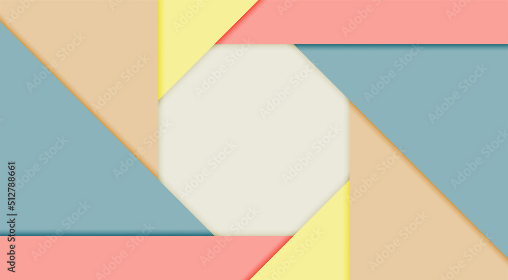 Realistic pastel paper cut layers abstract background. Vector editable template with free space inside Realistic pastel paper cut layers abstract background. Vector editable template with free space inside