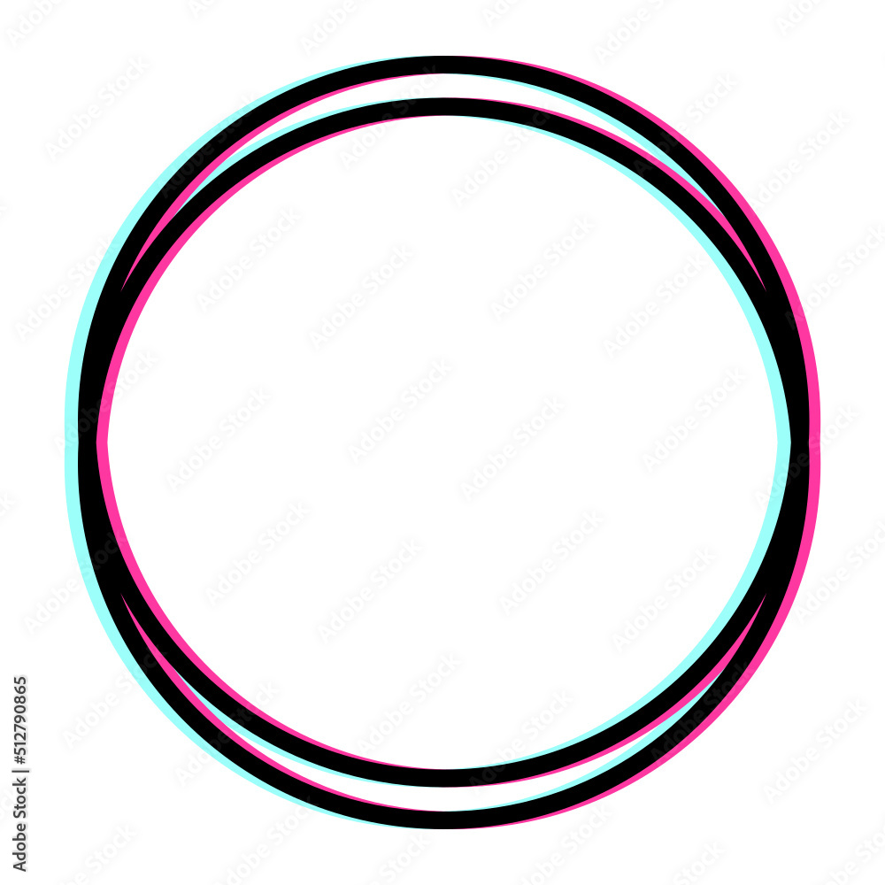 glitch round frame glitch round frame