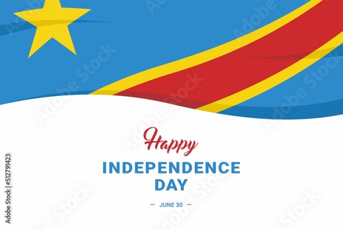 Congo Democratic Republic Independence Day. Vector Illustration. The illustration is suitable for banners, flyers, stickers, cards, etc.