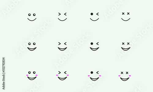  set of emoticons. set of smile icons. smiles or smiley or smiling vector. vector illustration.