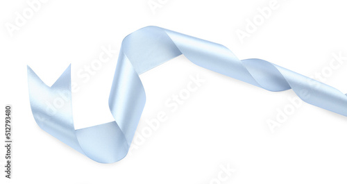 Beautiful ribbon isolated on white, top view