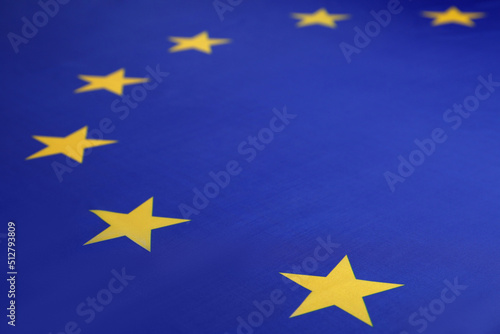 Flag of European Union as background  closeup view