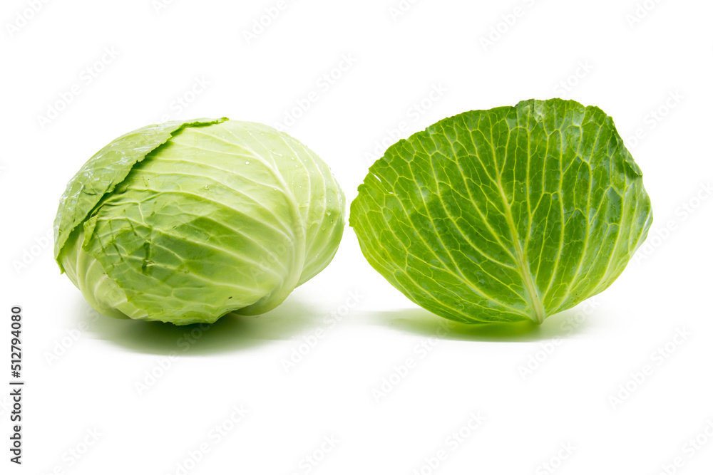 Fototapeta premium Fresh Cabbage isolated on white background.