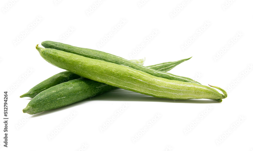 group of Snake gourd isolated on white background group of Snake gourd isolated on white background