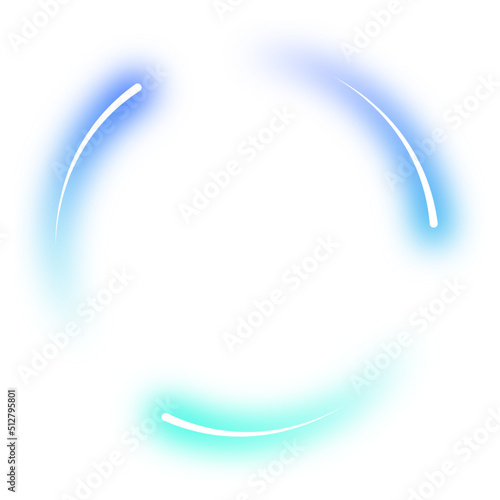 neon gradient line circle frame