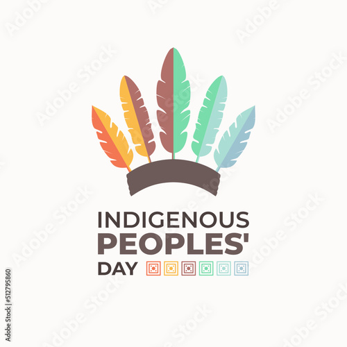 Indigenous Peoples' Day Poster Event Celebration with Colorful War Native Bonnet or Headgear