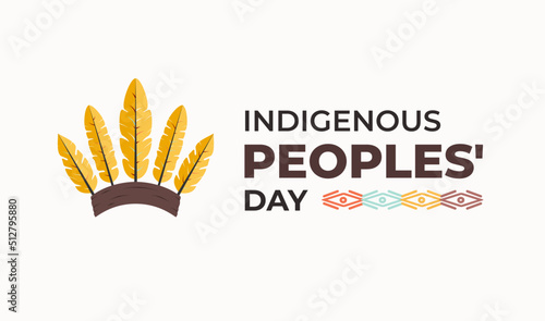 Happy Indigenous Peoples' Day Background Wallpaper for Poster Celebration with Native Headgear and Colorful Pattern photo