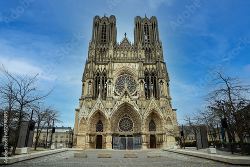 Vue d'hiver de la cathédrale de Reims