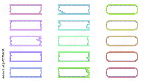 set of cute banner, masking tape, label decorations, ribbon for the planner, journal, notepad, memo, and reminder. cute and simple illustration for your design