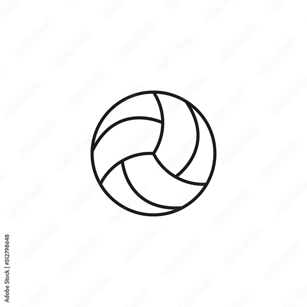 Sport, hobby, activity concept. Vector minimalistic sign drawn in flat style. Perfect for stores, shops, advertisement. Line icon of volleyball