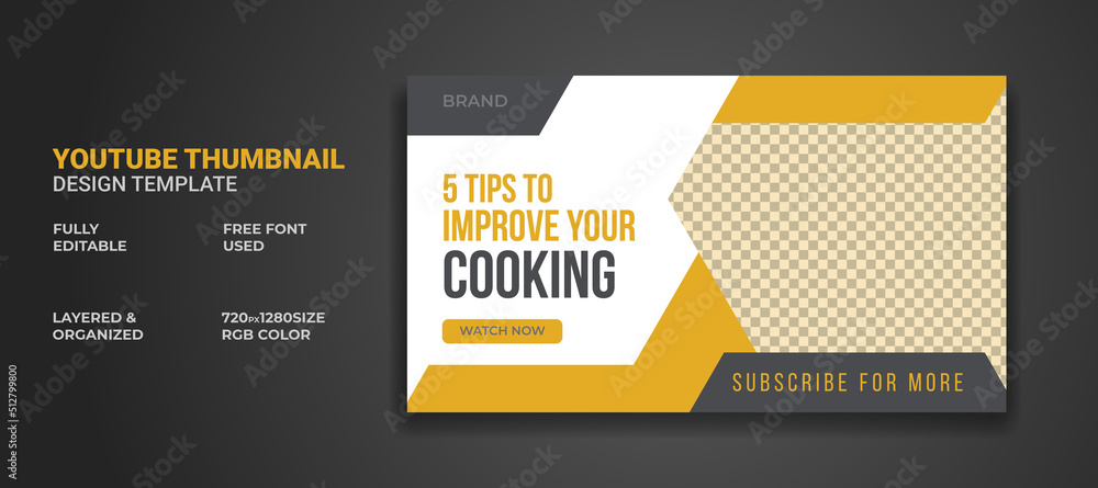 Food Cooking Youtube Thumbnail Template Design Food Cooking Youtube Thumbnail Template Design