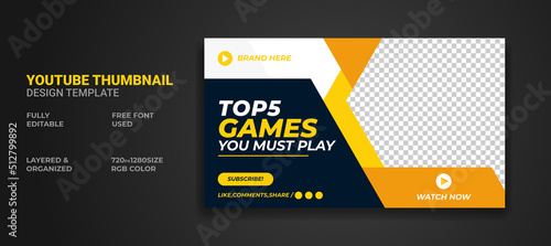 Youtube thumbnail and web banner template Premium Vector