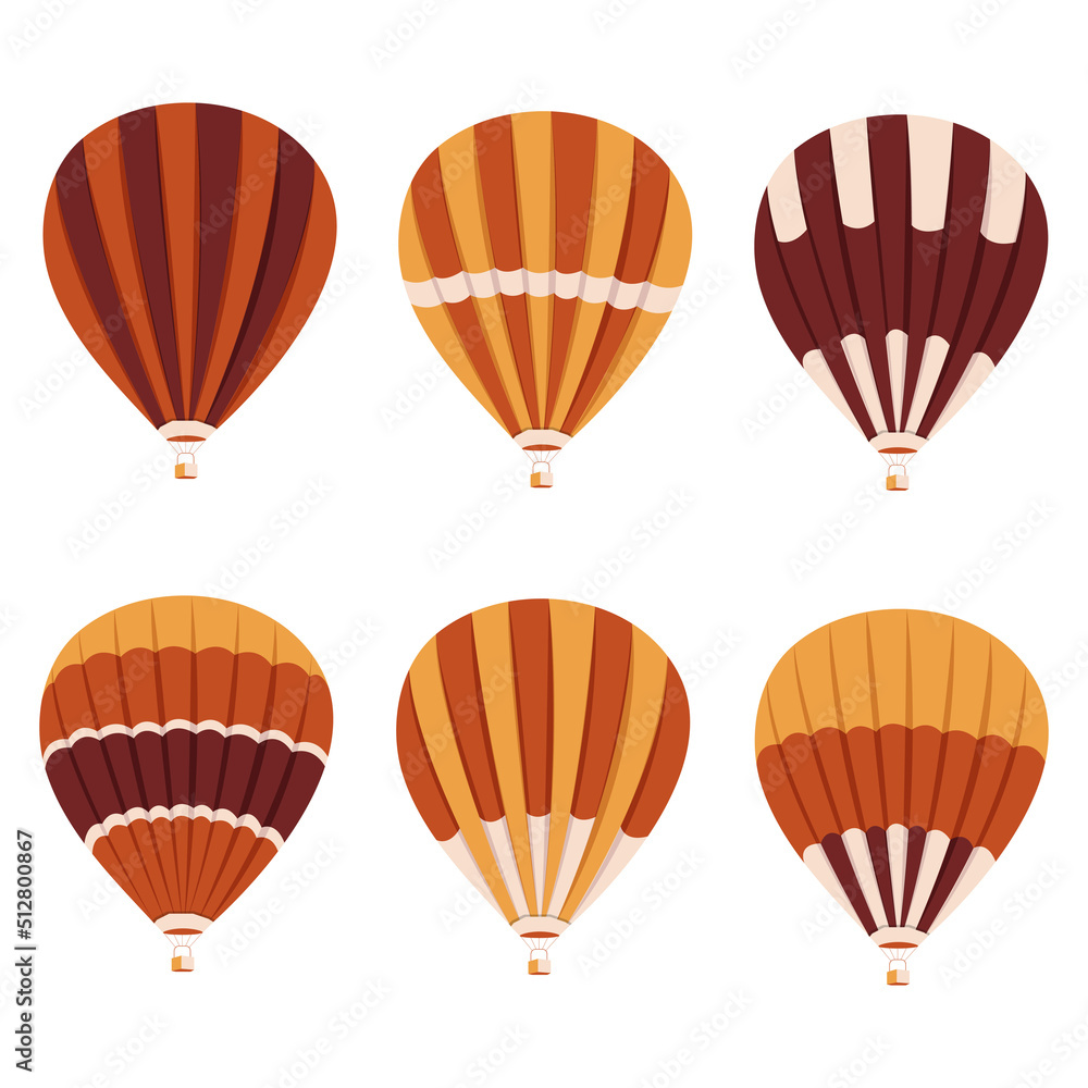 Obraz premium Set of bright colorful hot air balloons.