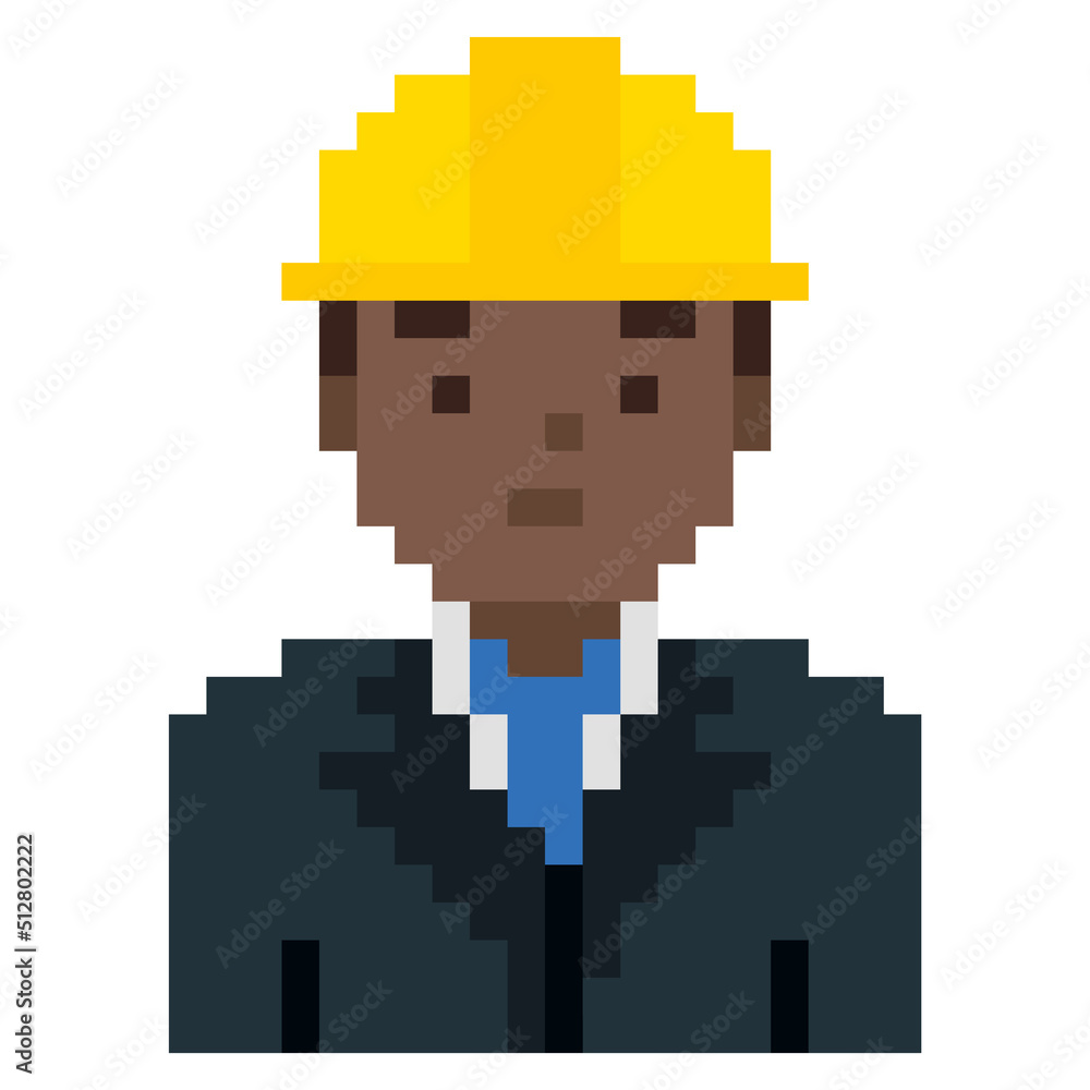 Obraz premium Architect avatar job and profession. Pixel vector illustration. Icon graphic.