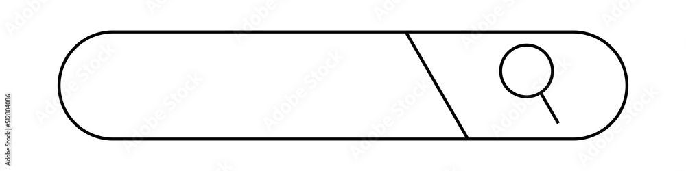 Magnifying glass and search bar. Search box for web search. Vector. Magnifying glass and search bar. Search box for web search. Vector.
