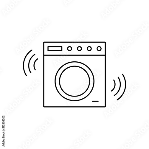Icon of a vibrating washing machine. Vector.