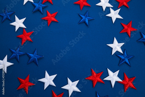 Valokuvatapetti Frame with colored stars for USA independence day celebration
