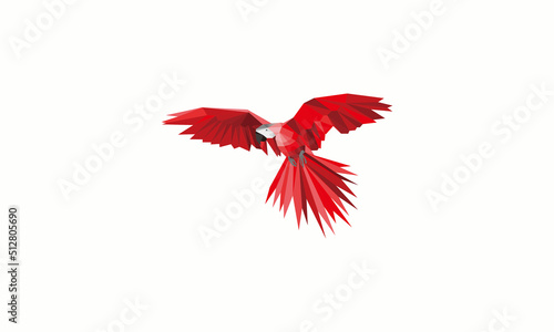 Εκτύπωση καμβά polygon red bird