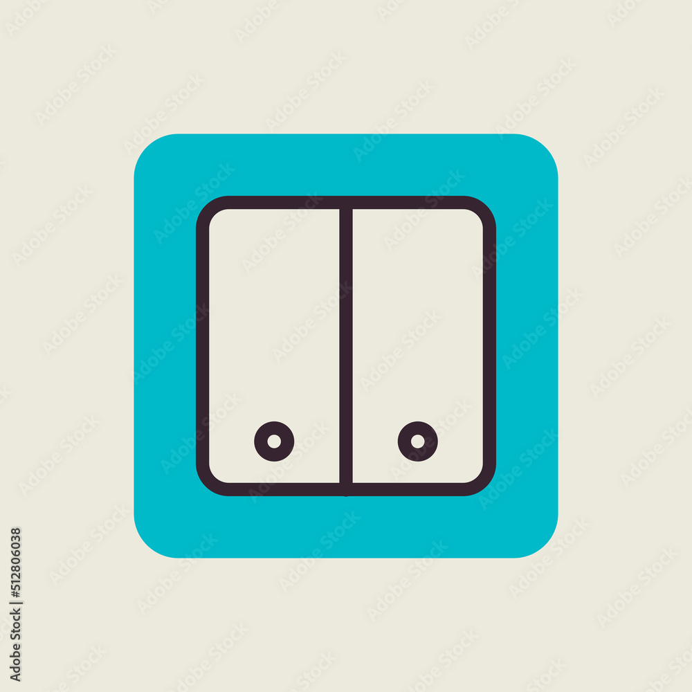 Electrical Switch two buttons vector icon Electrical Switch two buttons vector icon
