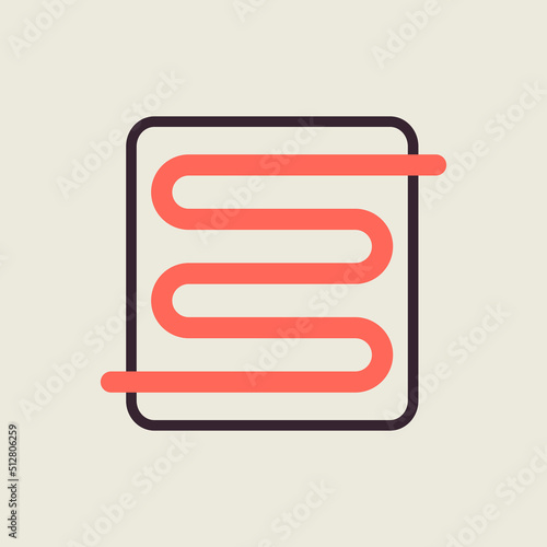 Warm floor vector icon, electric warm floor