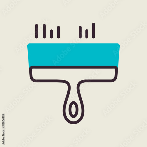 Putty knife tool vector icon. Construction, repair