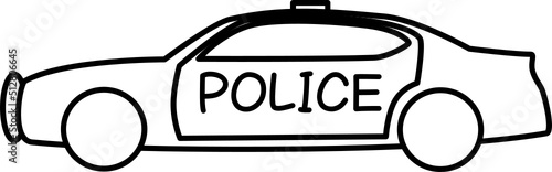 organic vector cartoon police car line