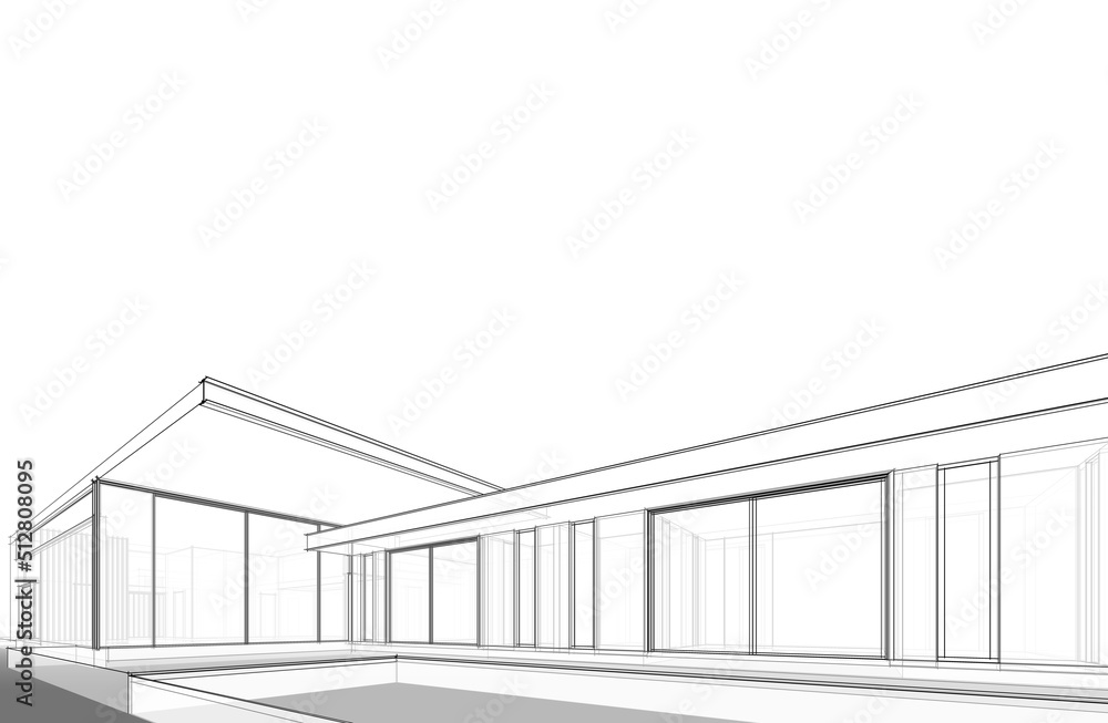 architectural sketch of a building architectural sketch of a building
