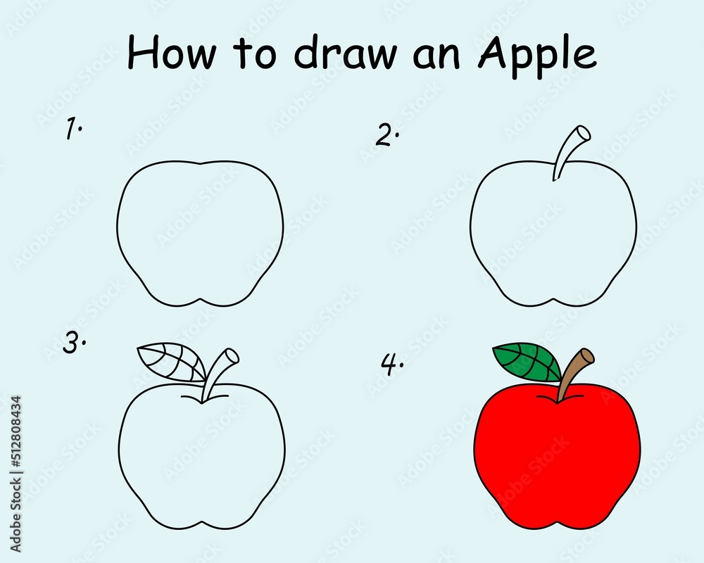 Black And White Apple Drawing - Black and white line drawing of bitten apple  - CleanPNG / KissPNG