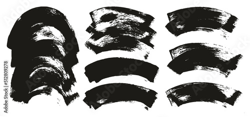 Flat Sponge Regular Artist Brush Curved Background High Detail Abstract Vector Background EXTRA Set 